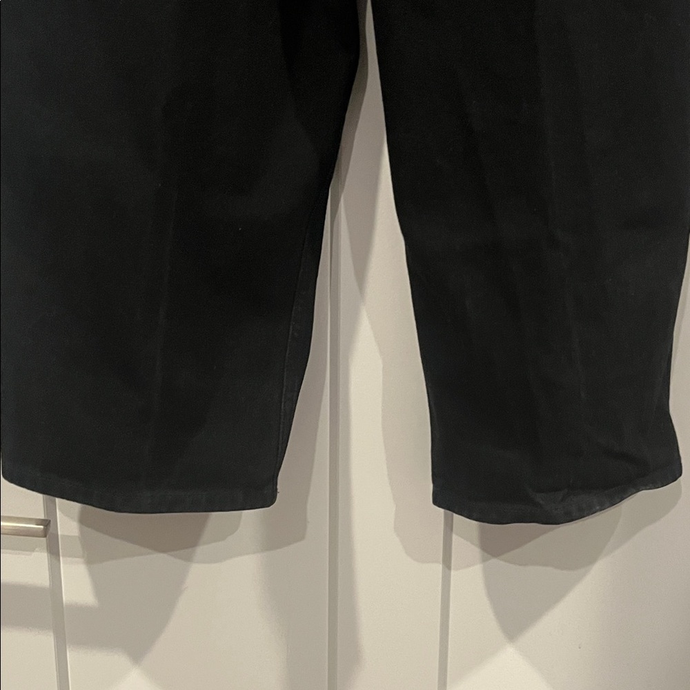 90s Y2K Tommy Hilfiger Black Carpenter Jeans Wide Leg Grunge 36/30 36 30 - Picture 12 of 16